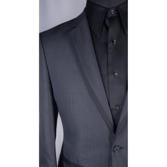 ENGLISH LAUNDRY Gray Tuxedo Sport Coat Suit Jacket Cotton Blend Sz 40L 1-Button - Picture 5 of 13